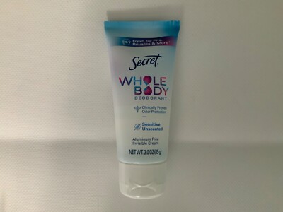 Whole Body Deodorant Secret UNSCENTED Women's Sensitive/ Aluminum Free Travel