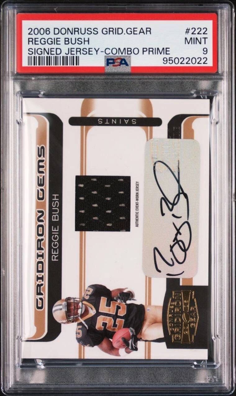 Reggie Bush Donruss Gridiron Gear #222 Signed Jersey-Combo Prime