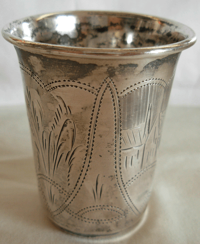 ANTIGUA TAZA RUSA 84 PLATA GRABADA A MANO-- 32,7 gramos - Imagen 6 de 10