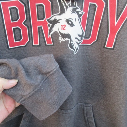 Brady The GOAT #12 NFL Legend Fanatics Hoodie Sweatshirt Mens L Gray Tampa Bay - Picture 11 of 11