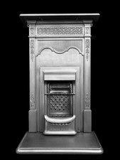 RESTORED ANTIQUE EDWARDIAN CAST IRON FIREPLACE FIRE SURROUND. EARLY 1900s