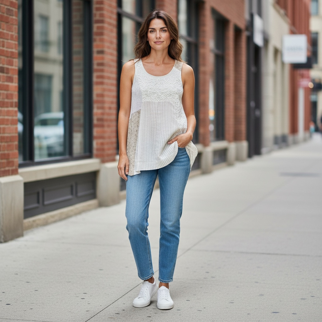 STYLE & CO Cotton Lace Patchwork Boho Sleeveless … - image 2