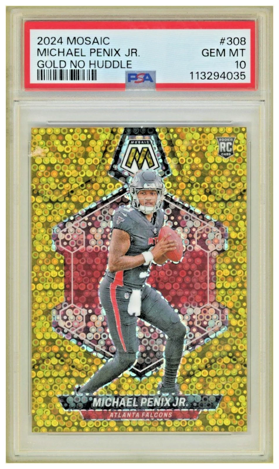 2024 Panini Mosaic Michael Penix Jr. Gold No Hu...