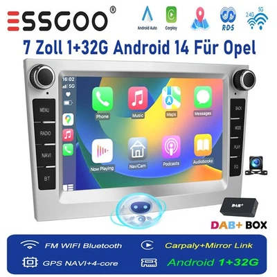 Android 14 DAB+ Autoradio Carplay GPS Für Opel Astra H Corsa C D Vectra Zafira B - Bild 1 von 4