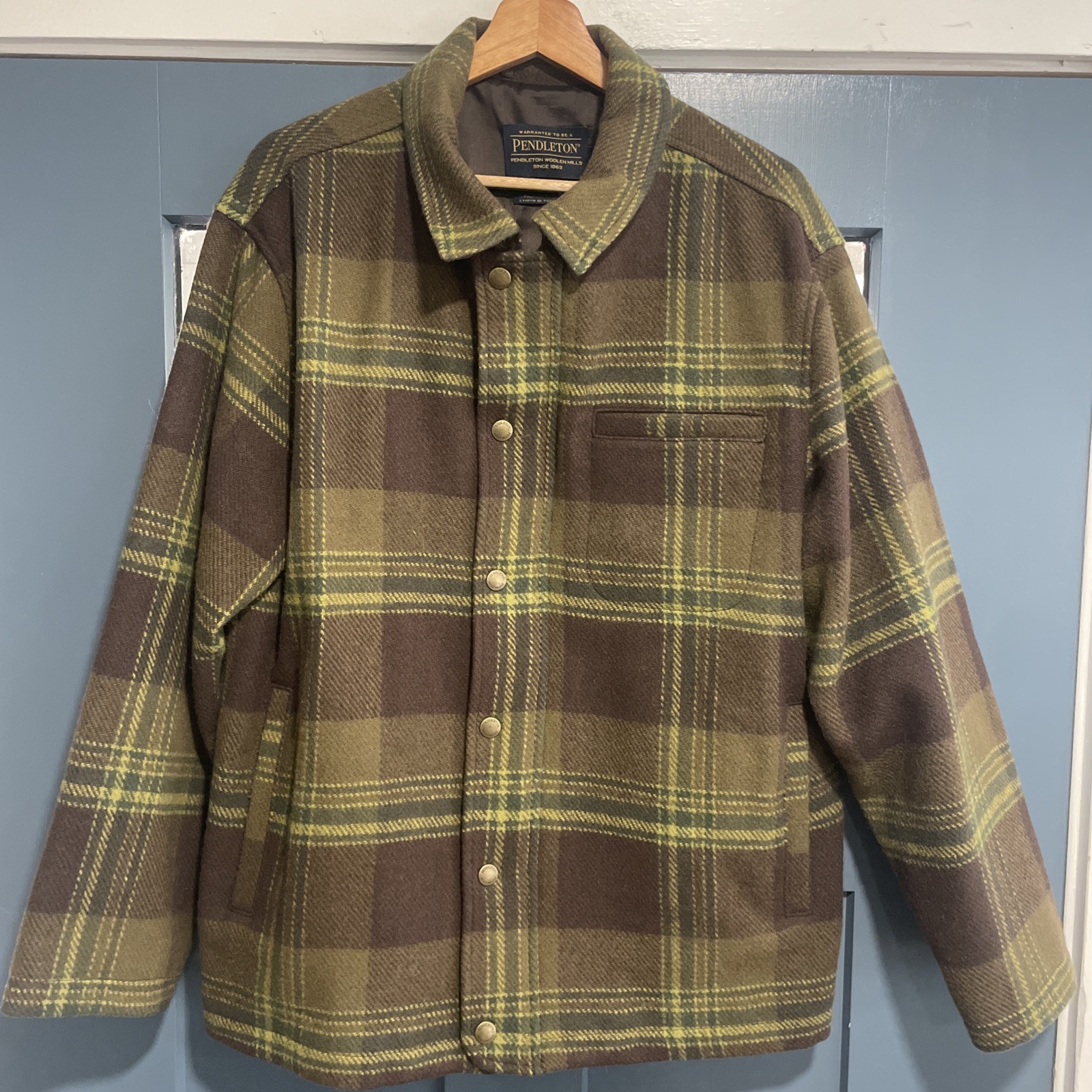 Pendleton Wool Plaid Jacket Mens Medium Zip Front… - image 2