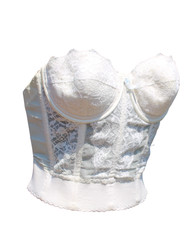 VIntage Lady Marlene Backless Corset Underwire Bra Sz 34B Bustier Lace Strapless