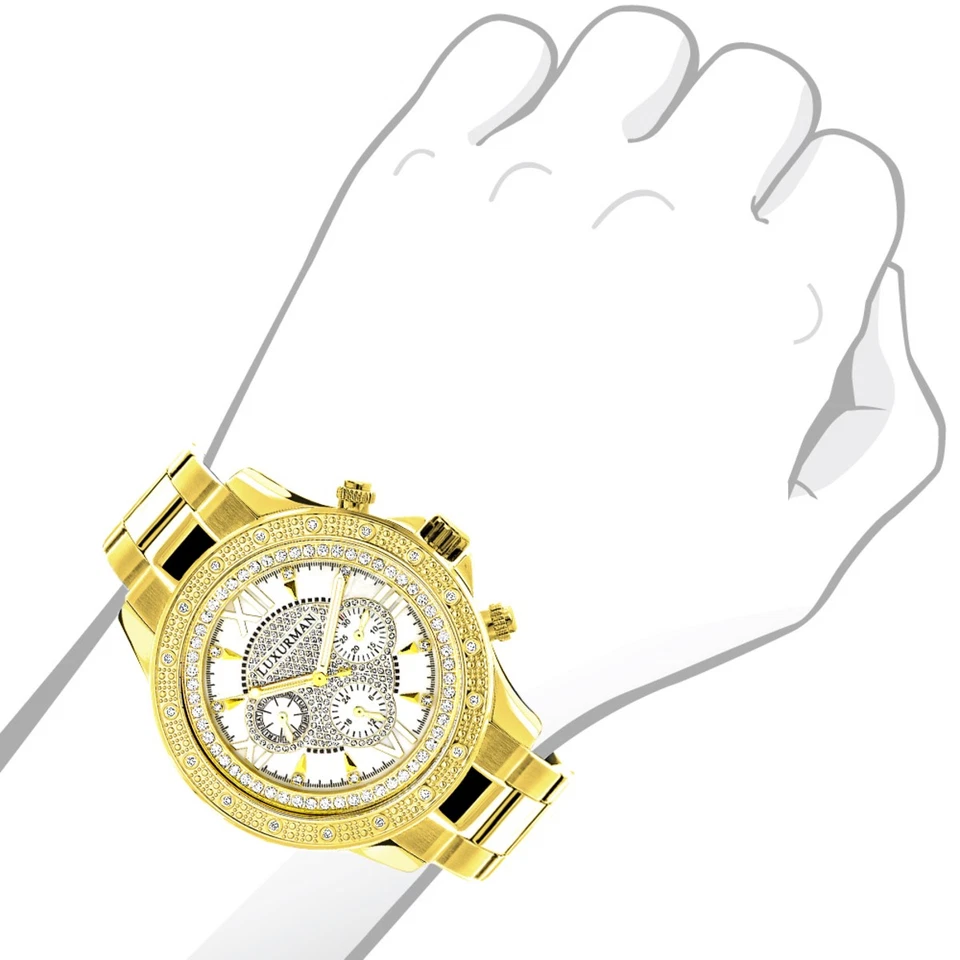 Reloj Hombre Acero Inoxidable Diamante | Luxurman Liberty 44 mm Foto 4 de 4