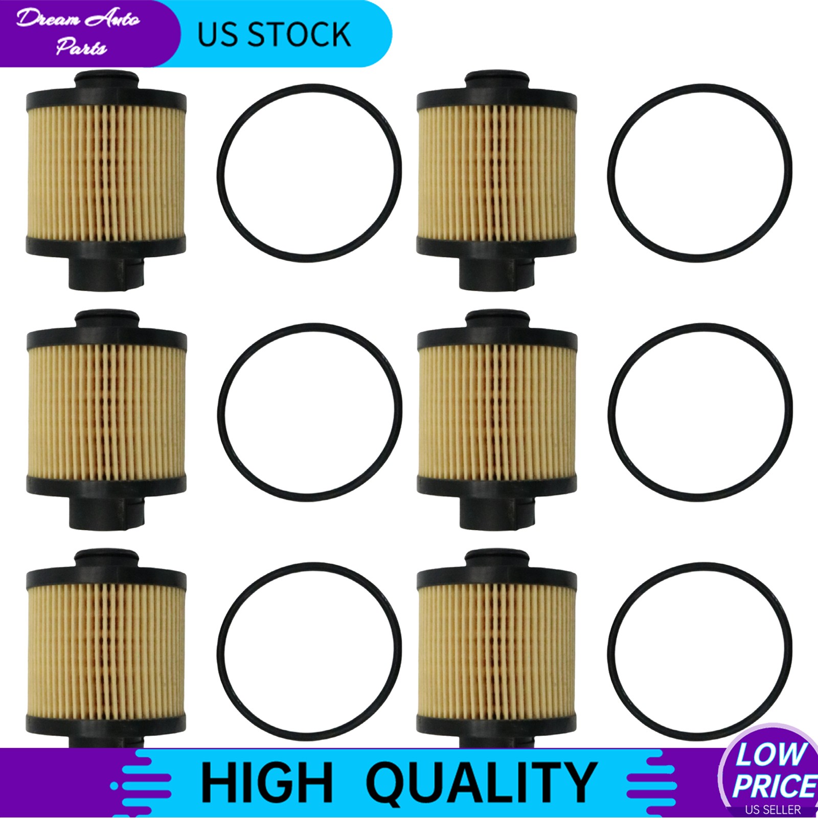 6 Piece Set Oil Filters Replacement For Lamborghini Gallardo 2004-2008