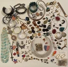 Large Costume Jewelry Lot - Crafts, Some Wearable, Vintage,  Bracelets, Pins Etc