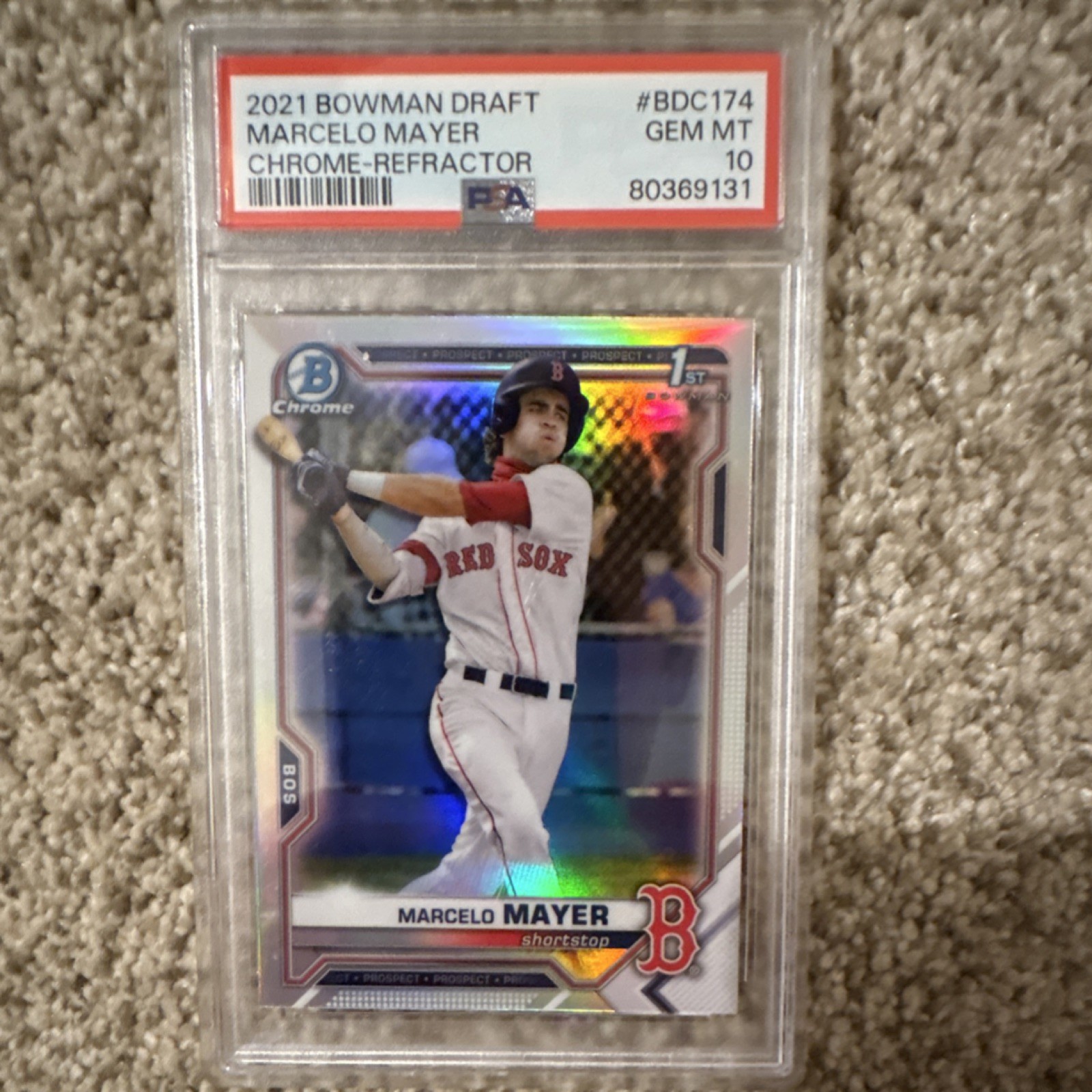2021 Topps Bowman Draft Chrome Marcelo Mayer #BDC-174 Refractor Rookie PSA 10