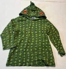 Grün gemusterter "Dino" Kapuzen Pullover - Größe: 98 - Marke: H&M