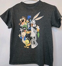 Looney Tunes Youth Vintage 2002 AX28S81 Crew Neck Gray T Shirt Size Medium