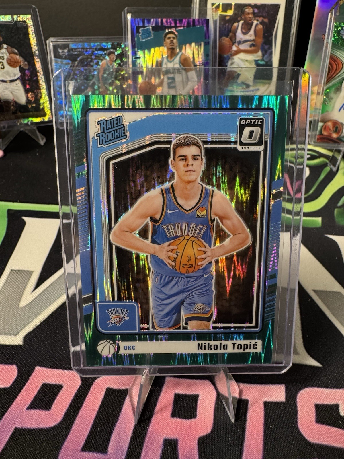 2024-25 Donruss Optic Basketball Nikola Topic Green Shock /149 Rookie RC #278