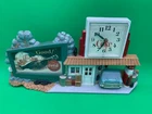 Coca-Cola Hard Plastic Route 66 Gas Station 22" Wall Clock - Working - VTG 1990