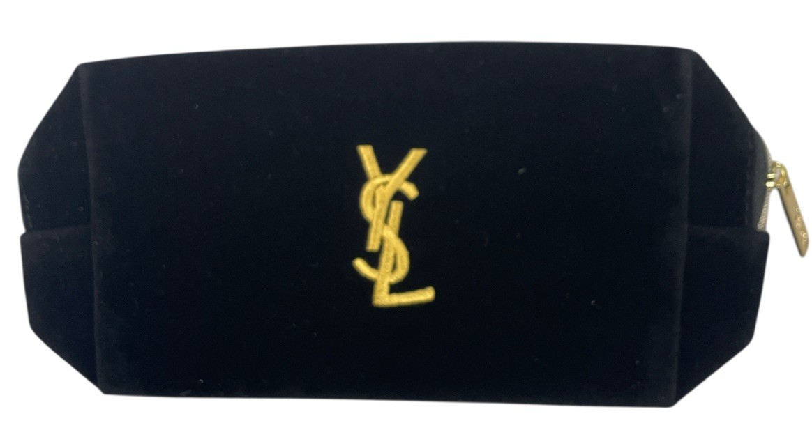 YVES SAINT LAURENT Beauty borsa per trucco in velluto nero marsupio borsa cosmetica