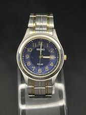 SEIKO Solar Watch Ladies with Date Navy Dial