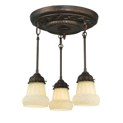 Meyda Lighting 15'W White Puffy Rose 3 Lt Shower Semi-Flushmount, White - 130778