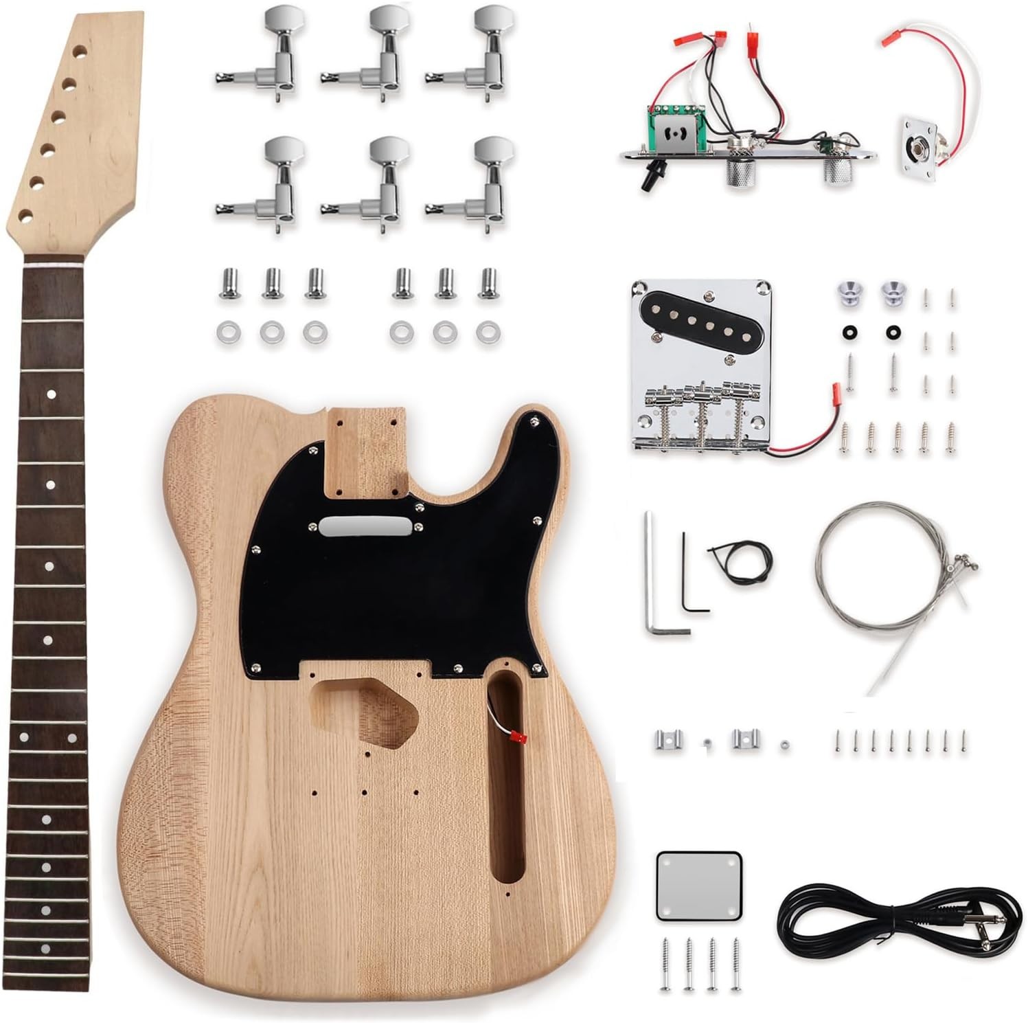 DIY Electric Guitar Kit Tele Style Ash Body Right Hand