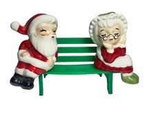 VTG Lefton Kissing Santa & Mrs. Claus Christm...