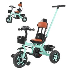 Kids Tricycle for 2-5 Years Old, Kids Trike with Basket and Removable Pedal Sqah