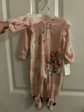 Disney Baby Zip Up One Piece With Headband Six Months