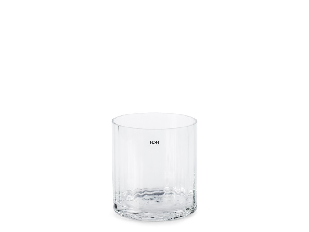 H&H Cylindrical Glass Vase 15x16h