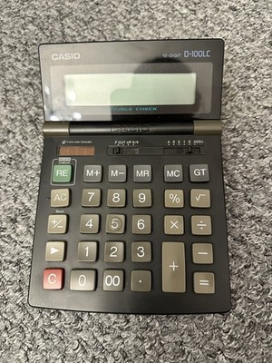 Vintage Tischrechner Casio D-100LC Double Check große Taste Retro Display #1