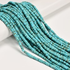 Multi Blue Magnesite Turquoise Smooth Rondelle Beads Size 2x4mm 15.5'' Strand