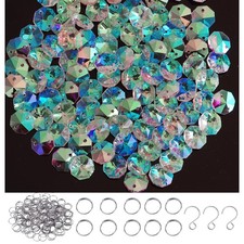 Zhbrchz 215pcs 14mm AB Color Crystal Glass Suncatcher Beads Set 14mm,