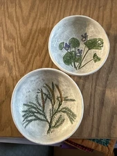 lot 2 SALT MARSH POTTERY DARTMOUTH BOWL 4.5” WALL HANGING Thistle & Sorrel