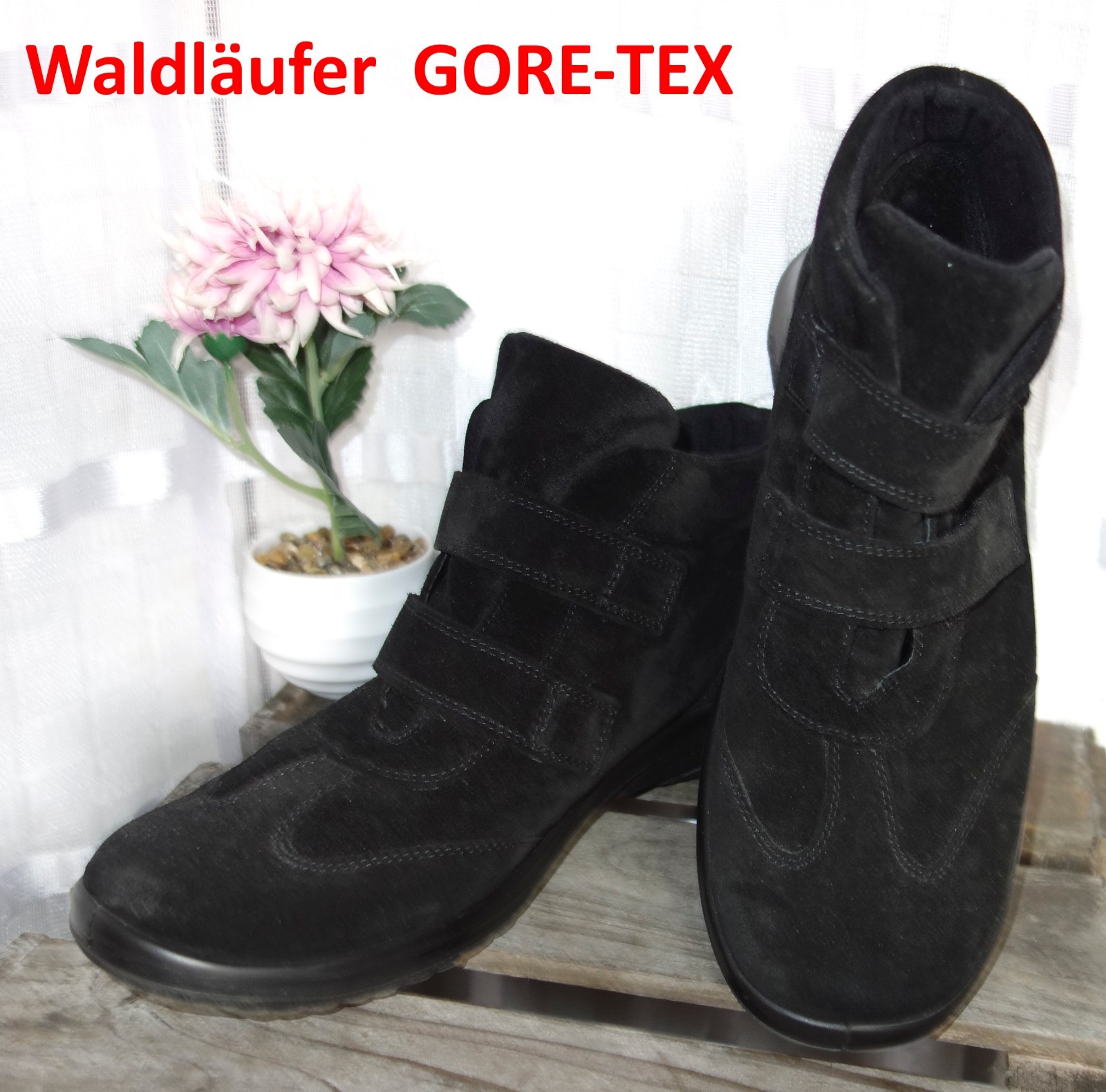 WALDLÄGER GORE TEX Designer BOOTS 8 - 42 gamuza negro gancho y bucle