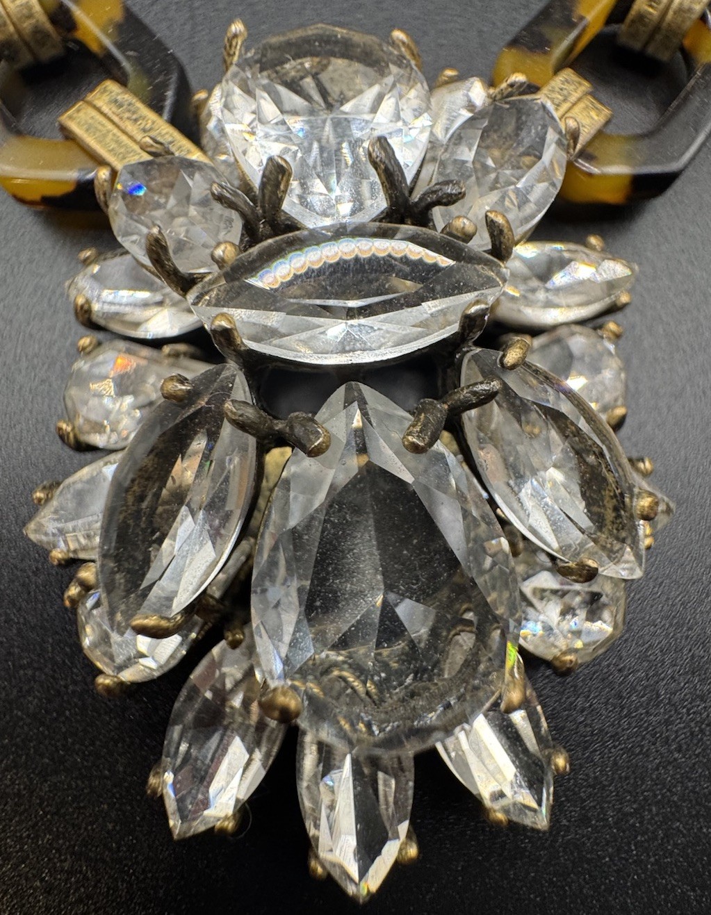 J Crew Statement Rhinestone Tortoise Necklace  - … - image 4