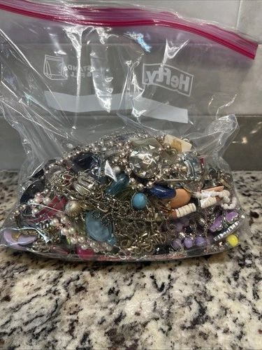 Vintage to Now Mystery Costume Jewelry Lot Wearable Junk Craft Art 4lbs 2oz