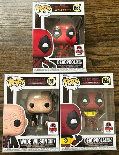 Funko Pop Deadpool Legacy Collection April Pools Day Sticker W/ Protectors Set 3