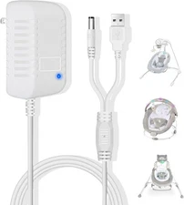 Charger for Ingenuity Baby Swing,Replacement Power Cord White 