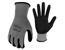 Hyper Tough Performance Grip Gloves, ANSI, Nitrile, Nylon, Spandex, Gray, Medium
