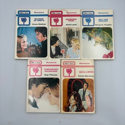 Mills and Boon Book Bundle x 5 Vintage Romance Paperbacks M&B 1980s