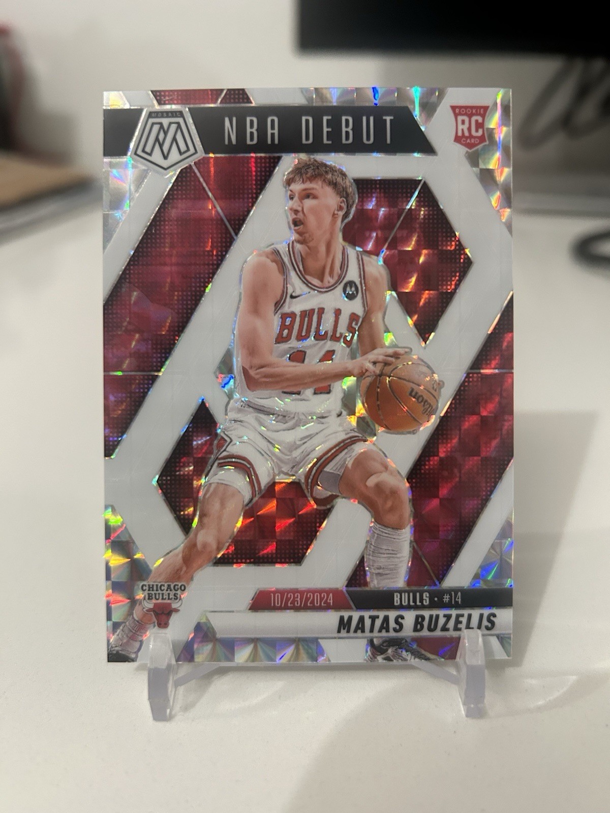 Matas Buzelis 2024-25 Panini Mosaic Choice - NBA Debut Rookie RC White /35 Bulls