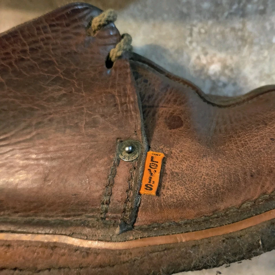 Vintage 1960's Levi's Orange Tab Leather Shoes Mens Size 10.5 *Extremely Rare. - Image 4 of 4