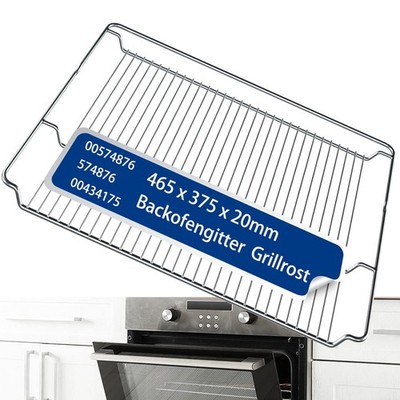 Backblech Grillrost Set passend wie Bosch 00662999 HZ334000 für Backofen