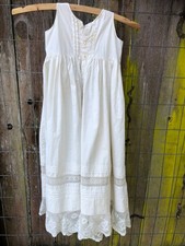 Antique Embroidered vintage Lace Christening Baptism Gown Baby Dress Doll dress