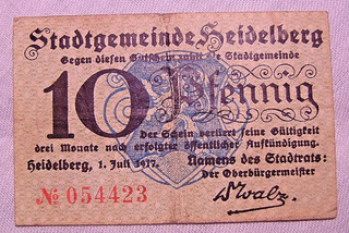 143) Heidelberg Stadt ★★ 10 Pfennig 1. Juli 1917 ★★★