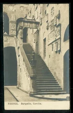 Vintage Photo Postcard RPPC Firenze Bargello Cortile Steps Florence Italy
