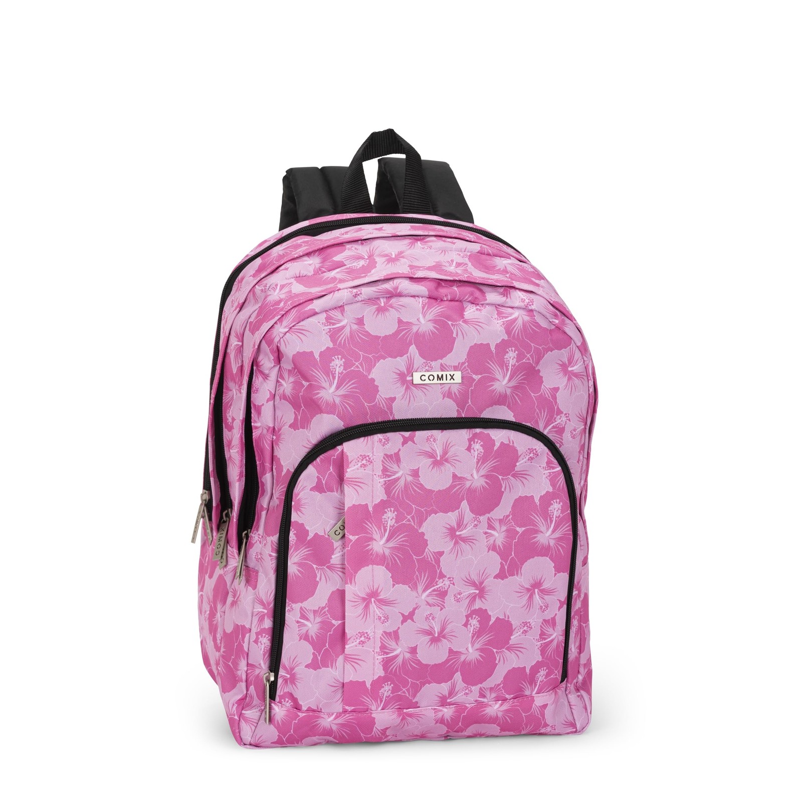 Sac à dos organisé Allover Hibiscus rose taille M pour enfant mixte