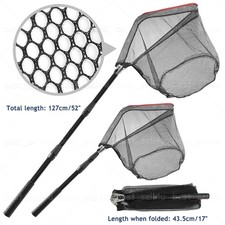Telescopic Folding Aluminum Handle Fishing Landing Net 3 Section Extending Pole