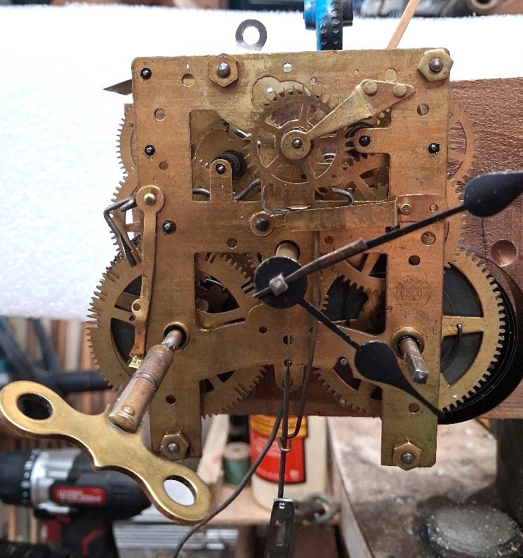 New Haven Clock Movement, PENDULUM, BOB CHIME BAR & KEY Restored