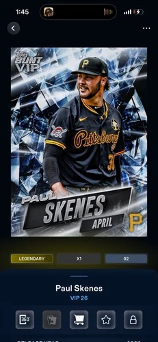 Topps Bunt 2026 Paul Skenes VIP Diamond Exclusive Legendary Digital