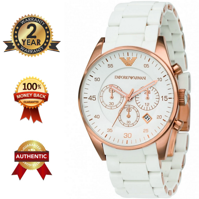 armani watch white colour