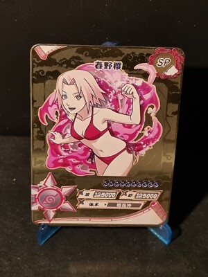 SAKURA HARUNO - NARUTO KAYOU - GOLD METAL CARD - SEXY WAIFU - SP - NEAR MINT