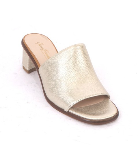 Gianni Ferrante 4330a Gold Leather Slide Heel Sandal 37.5 / US 7.5
